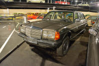 <p>The V123 was the factory-produced long-wheelbase version of the Mercedes-Benz W123. Some were converted into hearses and ambulances by coachbuilders like Binz while others – including the Sheikh’s – were sold to private buyers as limousines. Don’t let the SUV-like ground clearance fool you; it shouldn’t ride higher than a regular W123 but <strong>it’s propped up by sturdy pieces of wood</strong>.</p>