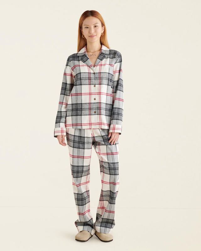 Roots Women's Park Plaid Pajama Short in Cabin Red