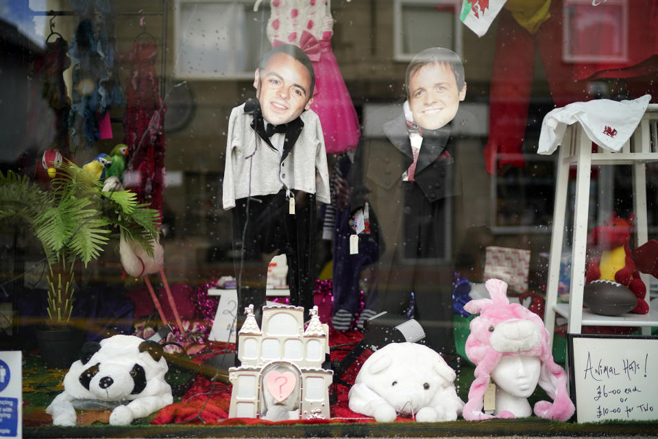 Shops and businesses in Abergele decorate their windows to welcome the cast of ITV's reality TV show 'I'm A Celebrity Get Me Out Of Here'. (Photo by Christopher Furlong/Getty Images)