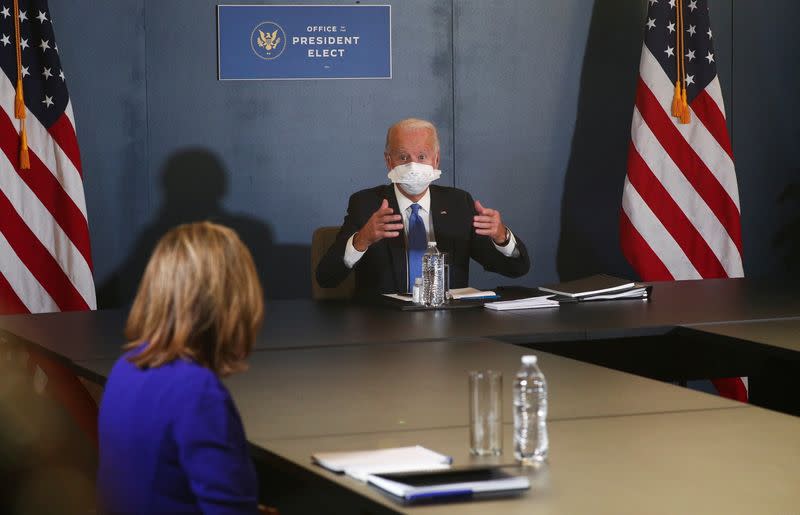 U.S. President-elect Joe Biden meets with Speaker Pelosi and Minority Leader Schumer in Wilmington, Delaware