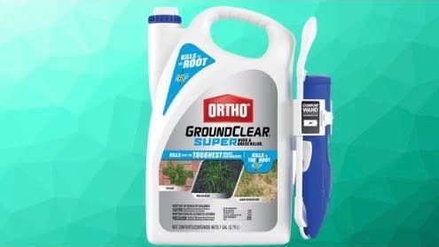 White sprayer jug of Ortho Groundclear weed killer