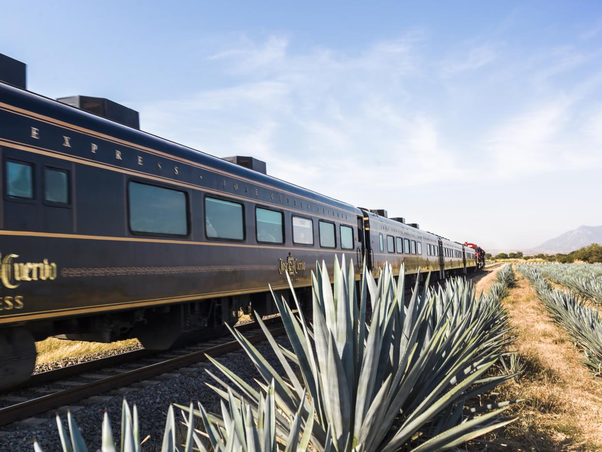 The train runs along historic tracks that were formerly used to transport products and materials to the oldest distillery in the town of Tequila. (Photo: Mundo Cuervo)