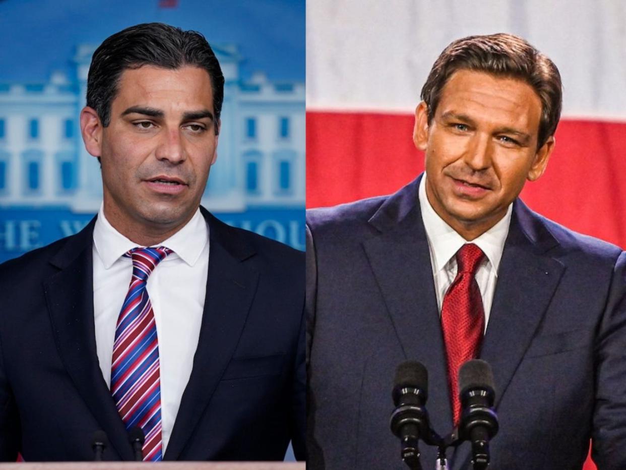 Miami Mayor Francis Suarez, a Republican, told Insider he voted for Florida Gov. Ron DeSantis in 2022 — after voting for his Democratic challenger four years ago.