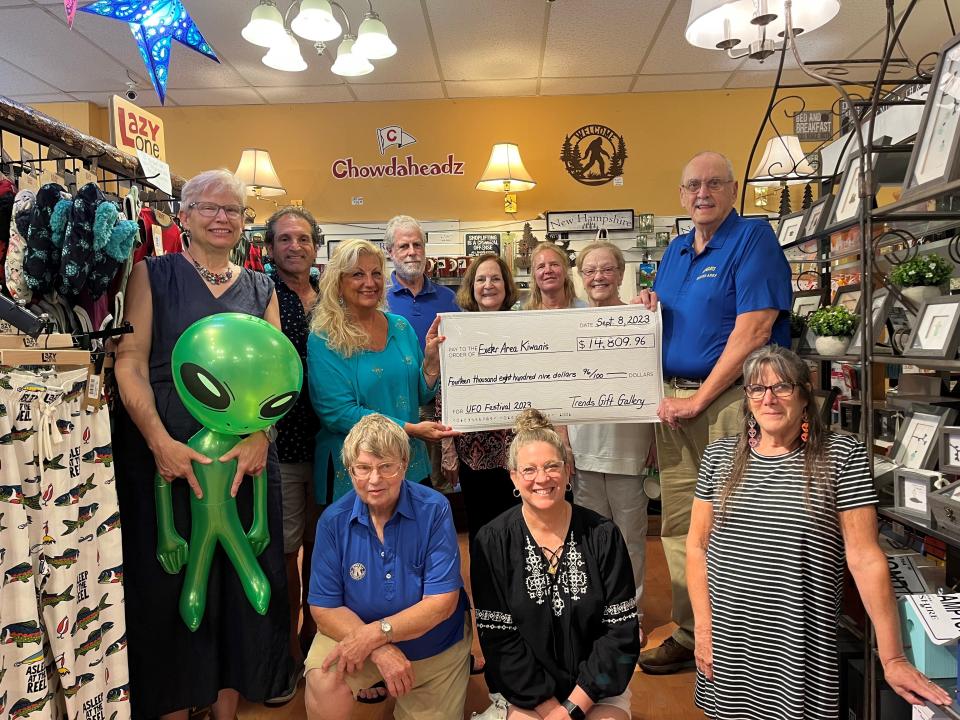 Trends Gift Gallery made $14,809.96 in sales from UFO Festival merchandise. All profits were donated back to the Exeter Area Kiwanis Club.