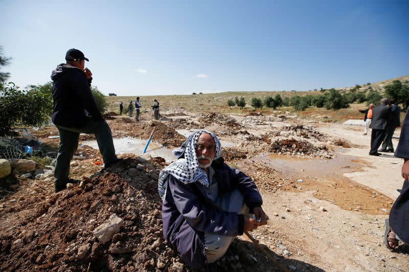 Israeli machinery demolish a school near Bethlehem