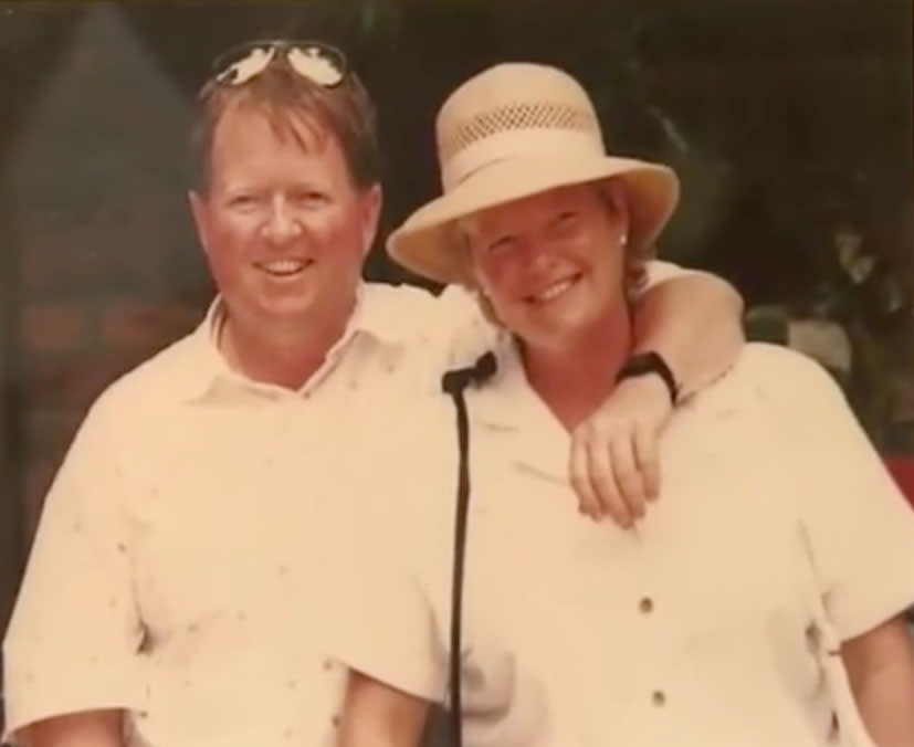 An old photo of Bob and Iris together. Bob lost his wife Iris 10 years ago but recently received a new NAB card for her in the mail.