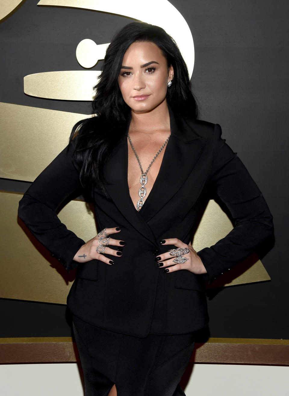 Demi Lovato attends The 58th GRAMMY Awards.