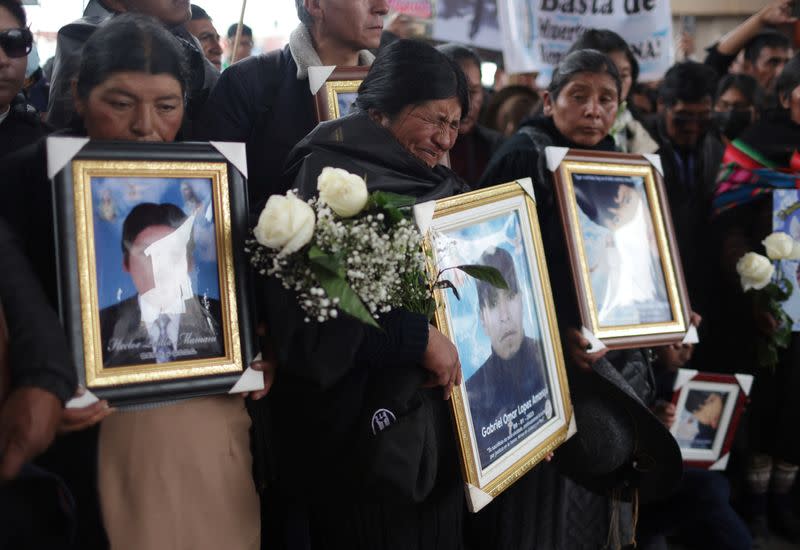 Relatives mourn victims one month after the deadliest clashes in anti-government protests against Peru's President Dina Boluarte, in Juliaca