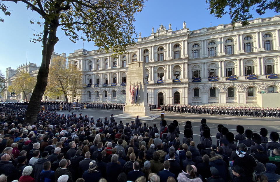 The nation has remembered those who lost their lives in conflict on Remembrance Sunday (Picture: SWNS)