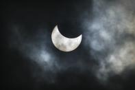 The view of a partial solar eclipse in the sky on January 4, 2011 in the town of Givatayim, Israel. Over parts of Europe it could be seen as much as two-thirds of the sun slipped from view behind the moon. An event like this hasn't occurred in the area since August 1999, and the next eclipse won't be until March 2015. (Photo by Uriel Sinai/Getty Images)