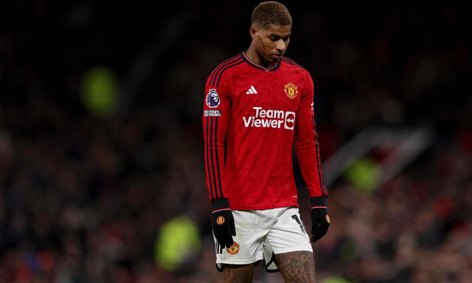 <span><a class="link " href="https://sports.yahoo.com/soccer/players/653255/" data-i13n="sec:content-canvas;subsec:anchor_text;elm:context_link" data-ylk="slk:Marcus Rashford;sec:content-canvas;subsec:anchor_text;elm:context_link;itc:0">Marcus Rashford</a>’s struggling form may be related to his decision making off the pitch.</span><span>Photograph: Paul Currie/Shutterstock</span>