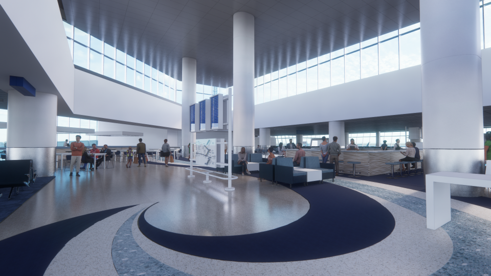 Concourse B at Palm Beach International Airport is getting a multi-million dollar makeover. This is what part of it will look like when completed.