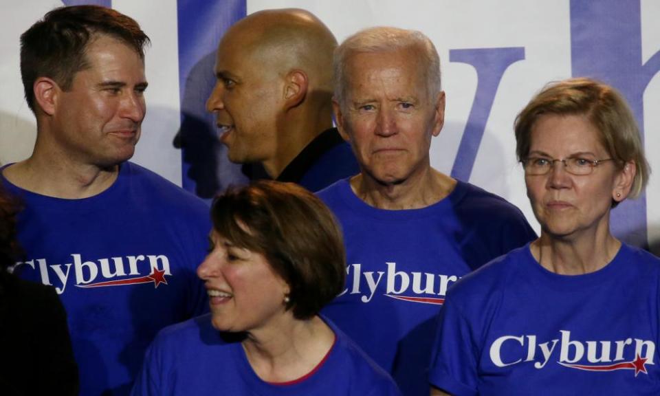 Cory Booker passes Joe Biden at Jim Clyburn’s World Famous Fish Fry in Columbia, South Carolina.