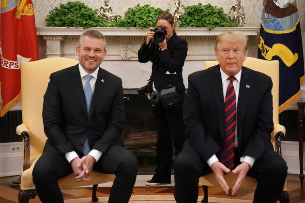 White House chief photographer Shealah Craighead (centers) takes photographs of Donald Trump (right) and Slovak Republic Prime Minister Peter Pellegrini in 2019. (Photo: Chip Somodevilla via Getty Images)