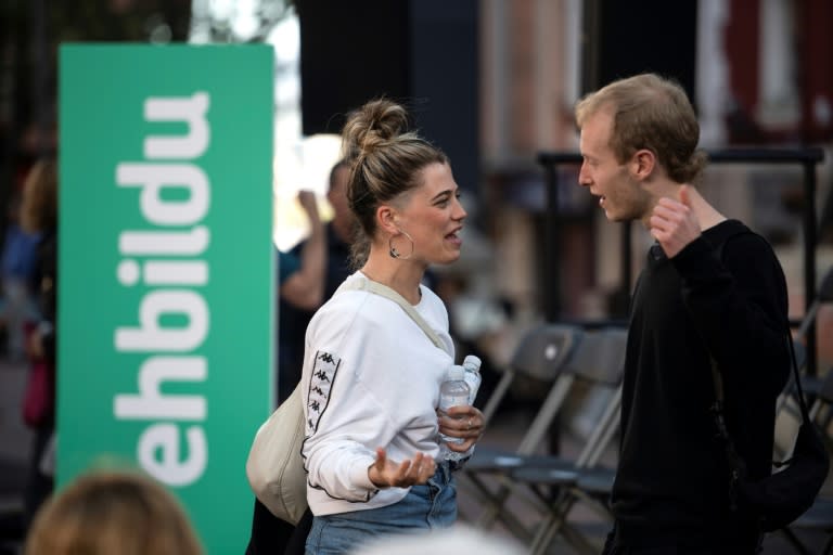 Polls say EH Bildu is set to win the most votes in the April 21 election in Spain's Basque country, fuelled by strong support from young people (ANDER GILLENEA)