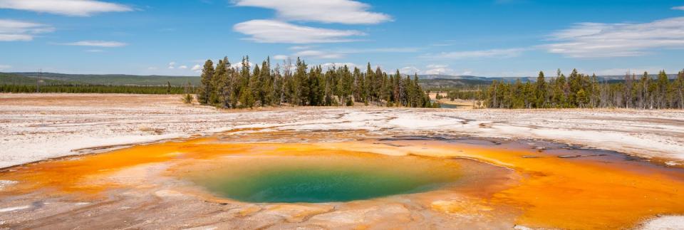 <span class="caption">Bacteria living in harsh conditions like this geothermal basin in Yellowstone National Park provide clues about habitable zones on other planets.</span> <span class="attribution"><a class="link " href="https://www.shutterstock.com/image-photo/scenic-view-colorful-geothermal-basin-yellowstone-174313916" rel="nofollow noopener" target="_blank" data-ylk="slk:1tomm/Shutterstock.com;elm:context_link;itc:0;sec:content-canvas">1tomm/Shutterstock.com</a></span>