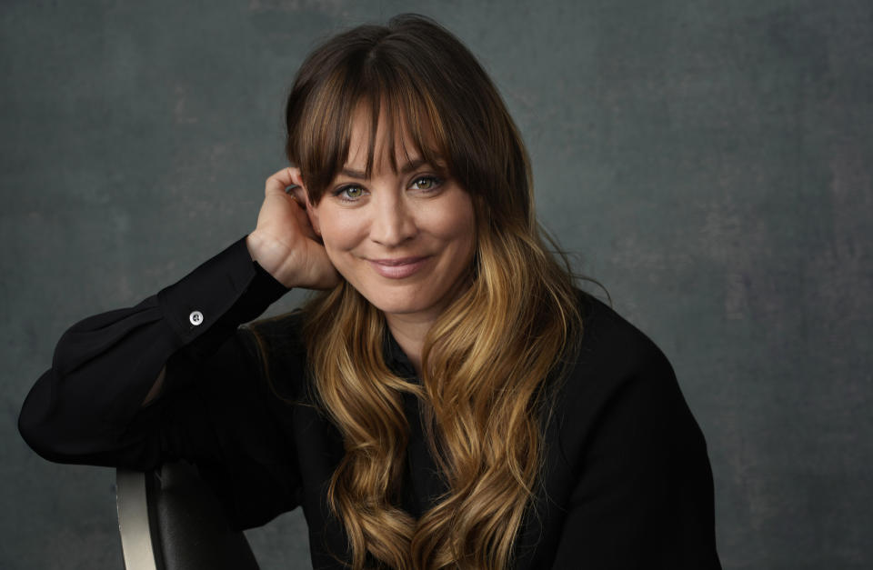 Kaley Cuoco, a cast member in the Peacock series "Based on a True Story," poses for a portrait, Wednesday, May 24, 2023, at the London Hotel in West Hollywood, Calif. (AP Photo/Chris Pizzello)