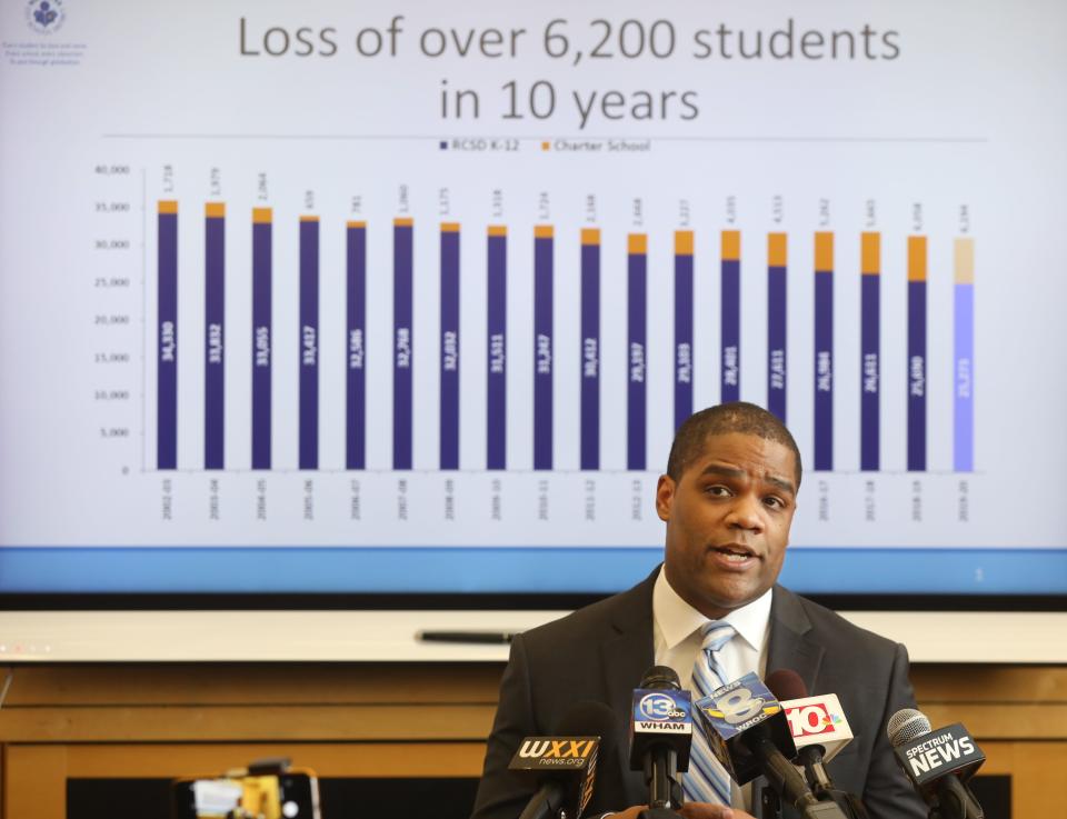 Rochester City School District Superintendent Terry Dade during a press conference where he addressed the district's pre-k plans, and the ongoing budget problems, Friday, Feb. 7, 2020 at the district offices in Rochester.