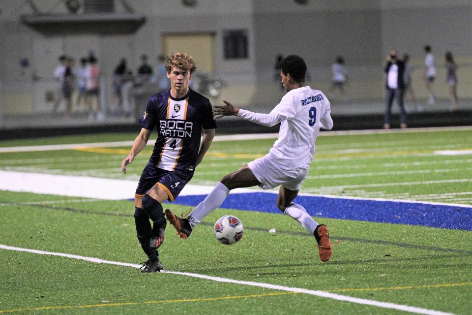 Boca Raton boys soccer emerged victorious over Wellington in a penalty kick shootout in region semifinal play on Saturday, Feb. 11, 2023.
