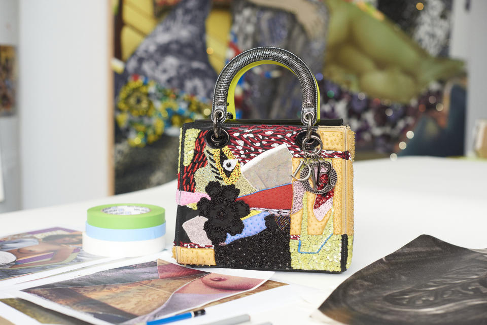 Dior Lady Art Bag reimagined by Mickalene Thomas. (Photo: Dior)