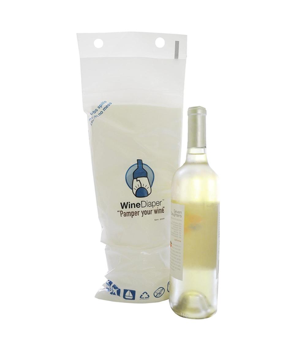 Wine Diaper Resealable Padded Absorbent Bag