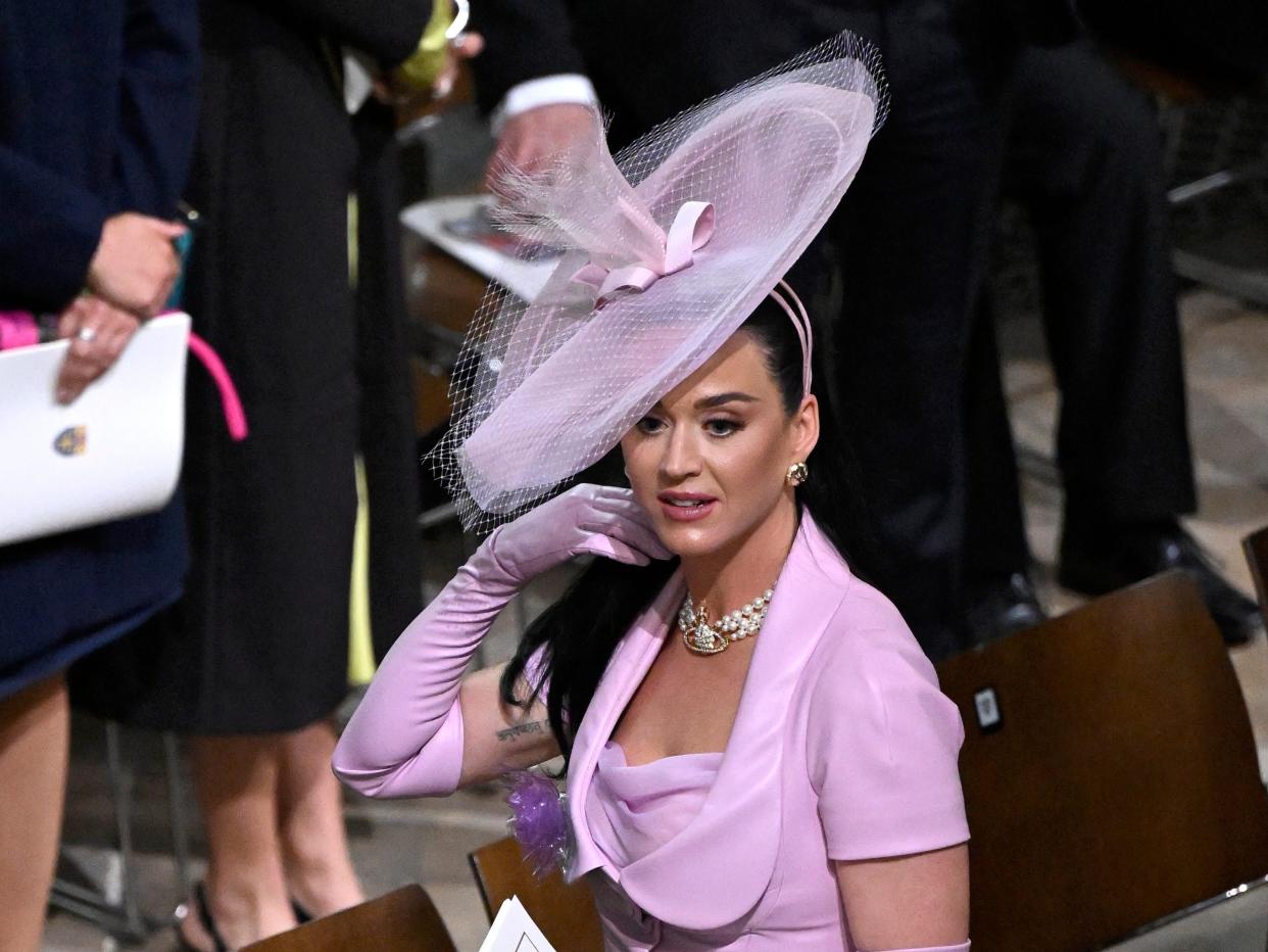 Katy Perry at the coronation of King Charles III and Queen Camilla on May 6, 2023 in London, England.