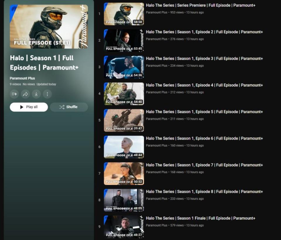 La adaptación de Halo para Paramount+ llegó a YouTube y se puede ver gratis