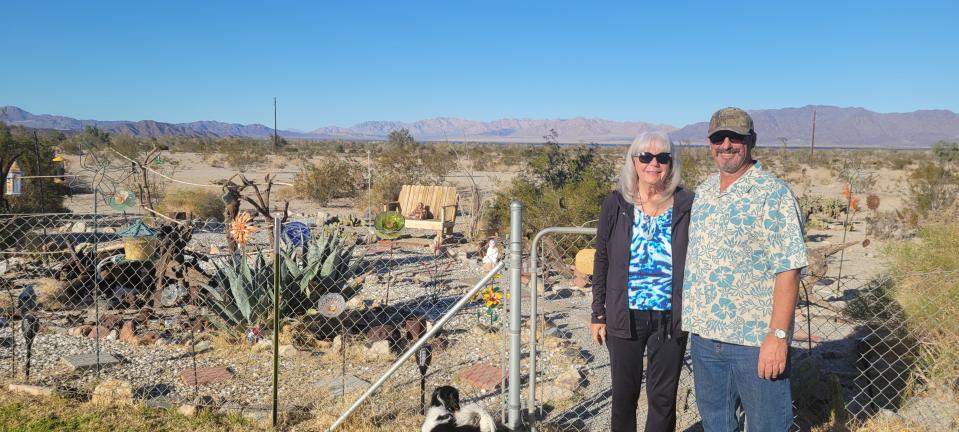 Teresa and Skip Pierce, retiree residents of Lake Tamarisk Resort retirement community in Desert Center, CA