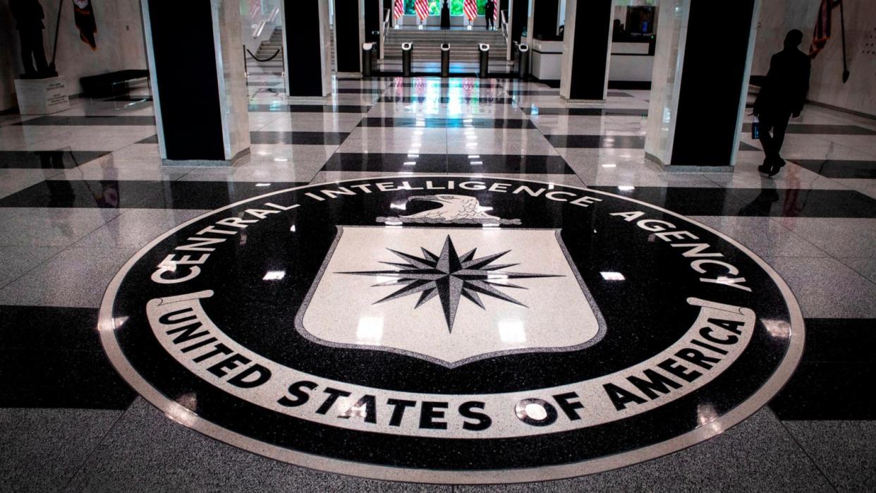 PHOTO: The agency seal on the floor of the lobby at the CIA, in Mclean, VA. (Bill O'Leary/The Washington Post via Getty Images)