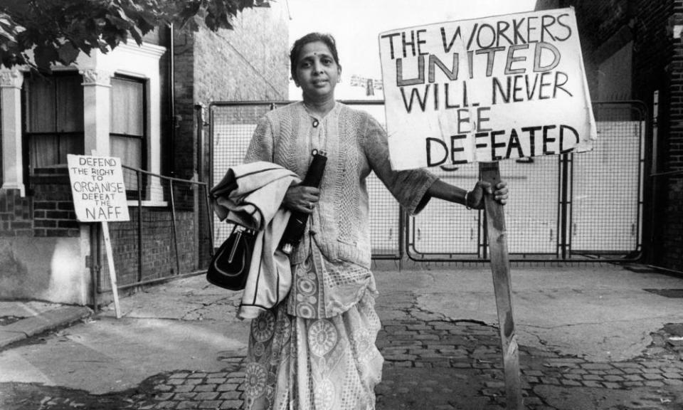 Jayaben Desai, treasurer of the Grunwick strike committee, in 1977.