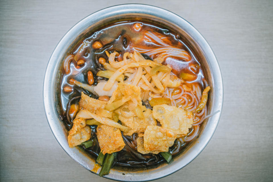 LIUZHOU, CHINA - MAY 15: A bowl of Chinese noodle dish Snail Rice Noodle (or Luosifen) is pictured on May 15, 2020 in Liuzhou, Guangxi Zhuang Autonomous Region of China. (Photo by VCG/VCG via Getty Images)