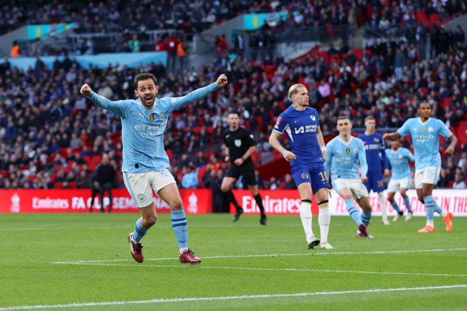 Silva’s goal in the final 10 minutes was enough to take City through to another FA Cup final (The FA via Getty Images)