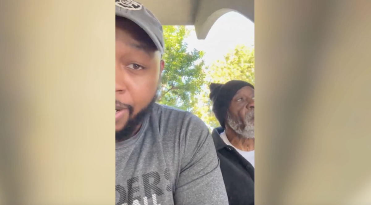 Eric Jones seen in a video with his grandfather David Hilliard (Eric Jones via X)