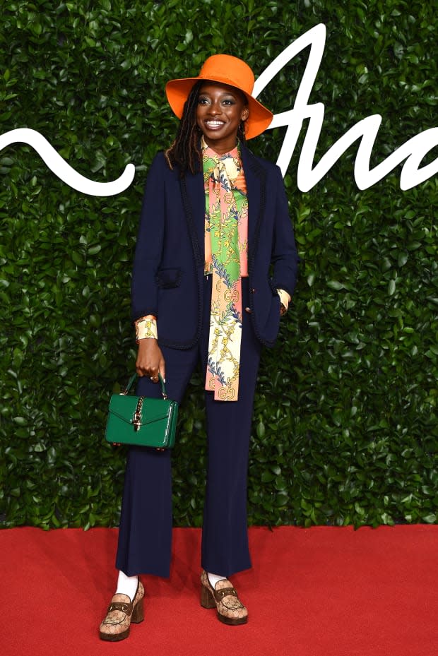 <p>Little Simz in Gucci at The Fashion Awards 2019 in London, England. Photo: Jeff Spicer/BFC/Getty Images</p>