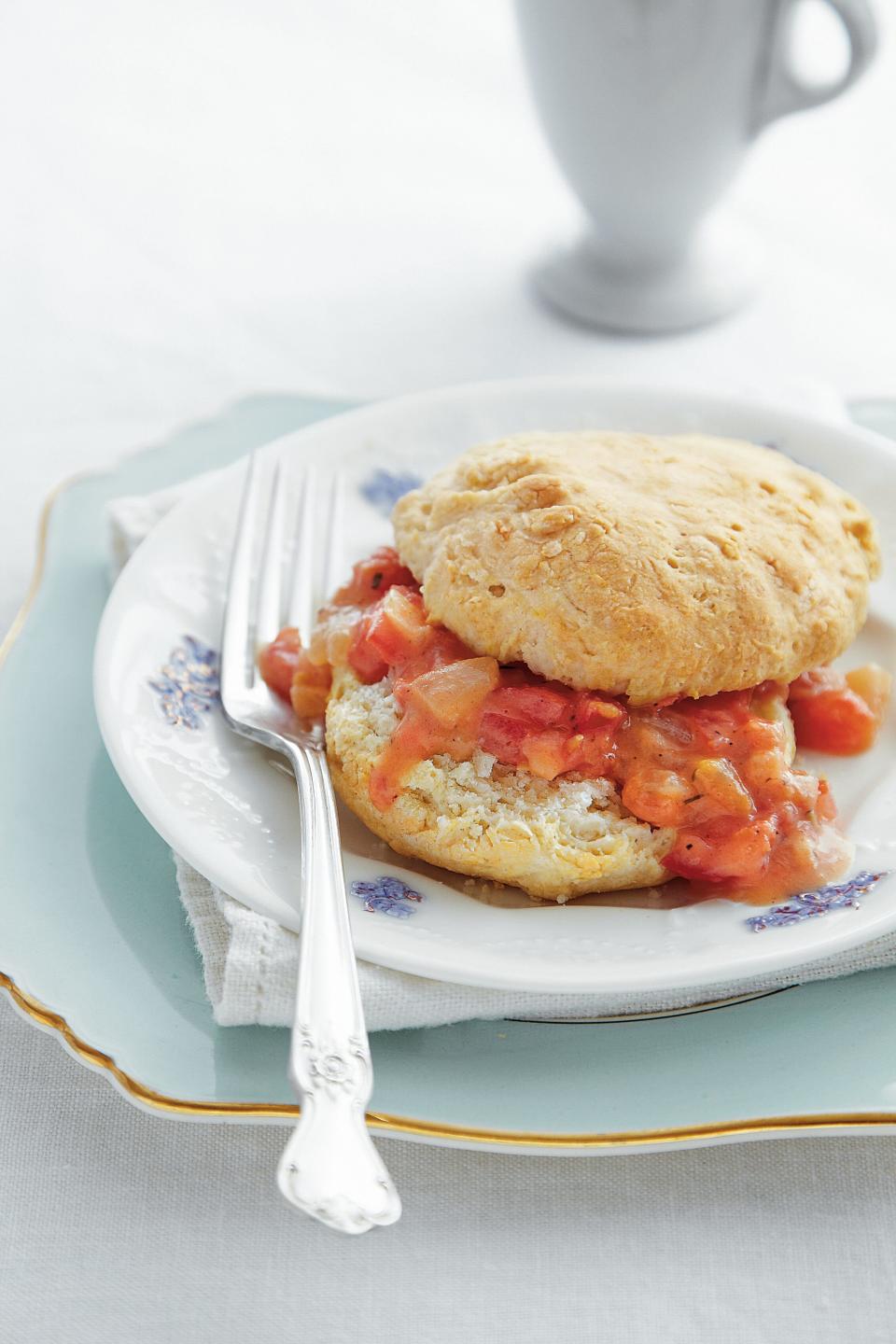 Cat-Head Biscuits with Tomato Gravy