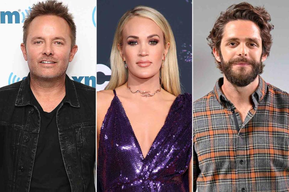 Astrid Stawiarz/Getty Images;  Rich Fury/Getty Images; Jason Kempin/Getty Images Carrie Underwood, Chris Tomlin, Thomas Rhett