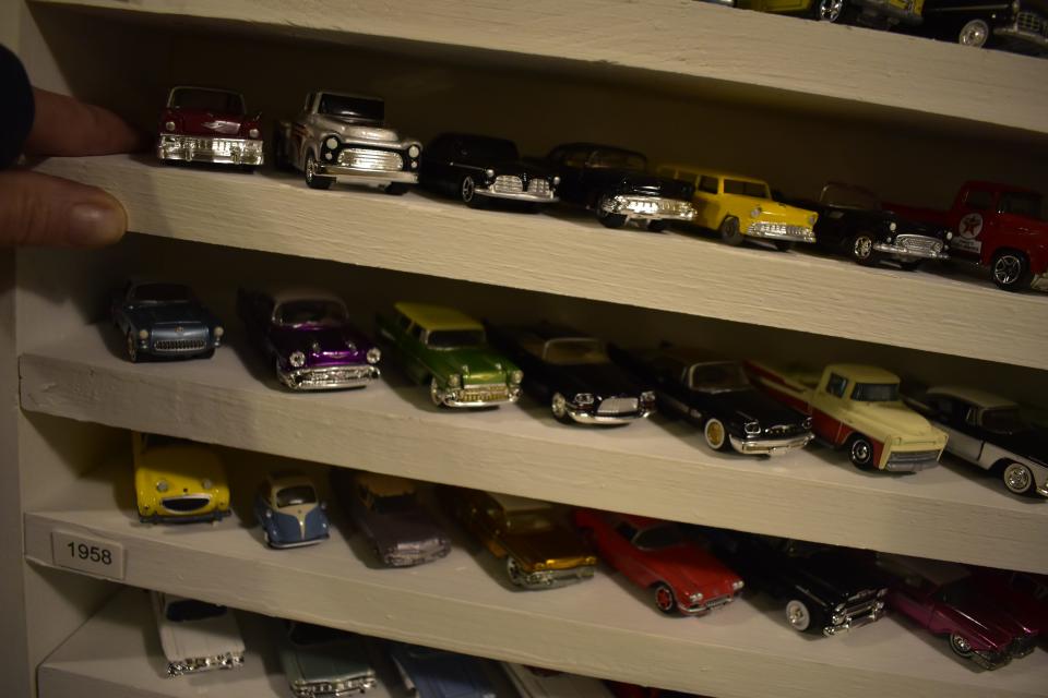 A few of the 1/64 scale replica toy cars in Alex Tanford's collection.