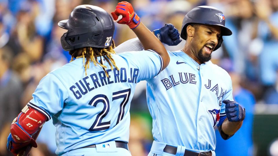 Vladimir Guerrero Jr. and Marcus Semien are two of five Blue Jays in the mix for the Silver Slugger Awards. (Getty)