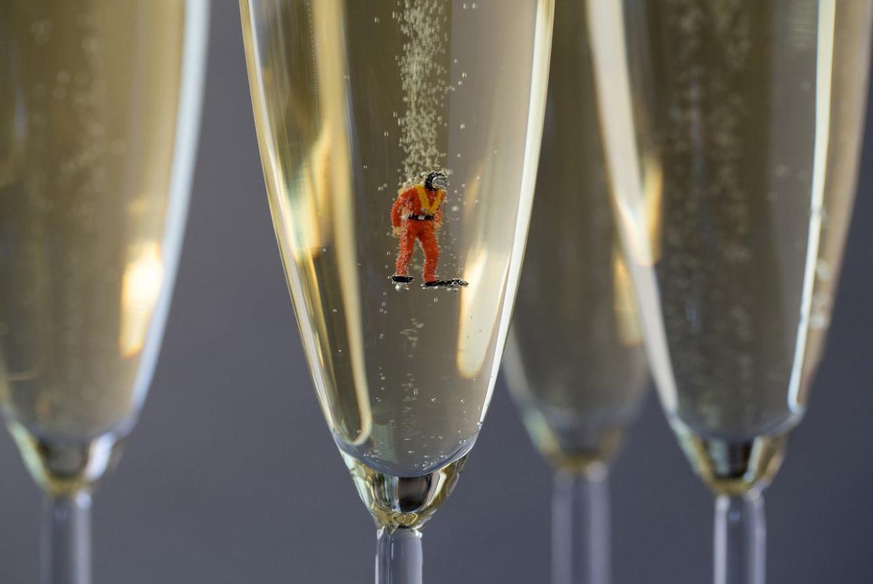 A print of the photograph "Champagne Scuba," by  Christopher Boffoli, was stolen in Boston.