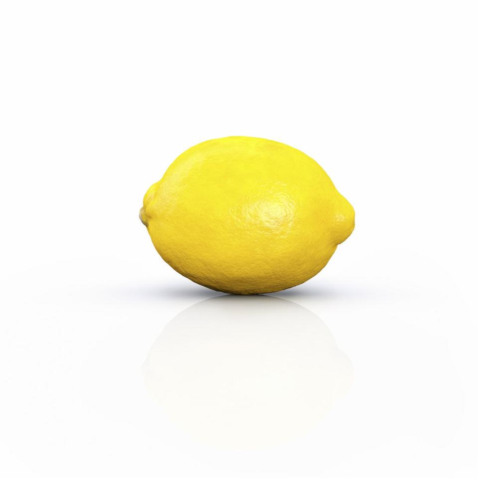 lemon, citrus limon on white