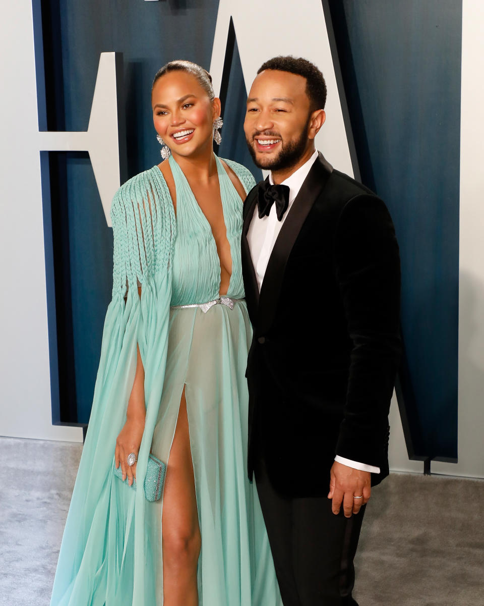 Chrissy Teigen and husband John Legend. The couple share two children together, daughter Luna and son Miles. (Photo by Taylor Hill/FilmMagic,)