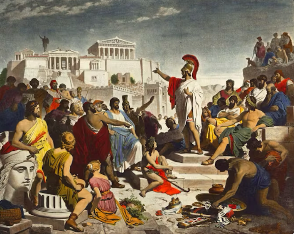 In ancient Athens, most government officials were selected at random from among citizens eligible to fill the positions. <a href="https://www.rijksmuseum.nl/en/collection/RP-F-2001-7-864-5" rel="nofollow noopener" target="_blank" data-ylk="slk:Philipp Foltz;elm:context_link;itc:0;sec:content-canvas" class="link ">Philipp Foltz</a>