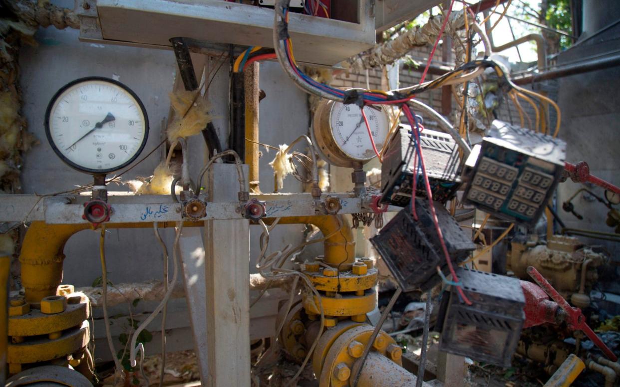 The site of an explosion at an oxygen factory in Baqershahr, south of Tehran - MEHDI KHANLARI/FARS NEWS/AFP via Getty Images