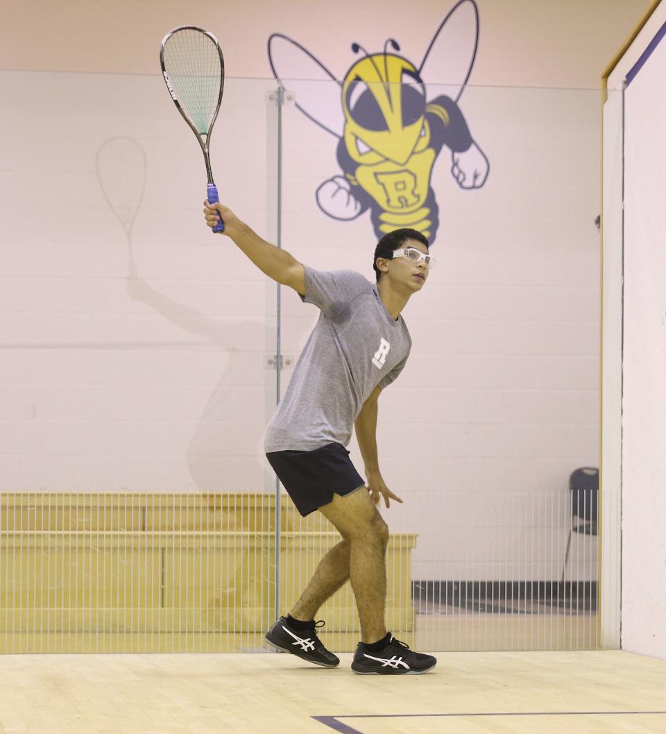 Omar Zakaria, a freshman on the University of Rochester's squash team, is a Muslim currently observing Ramadan. Healthy Muslims spend the holy month fasting during daylight.