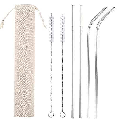 3) CAMDEA Set of 4 Reusable Metal Straws