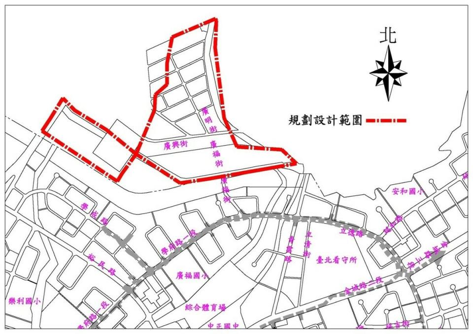 廣福街68巷以北區域工程範圍（示意圖）   圖：新北市水利局提供