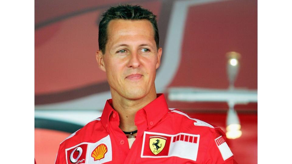 Michael Schumacher of Germany and Ferrari smiles after the Vodafone Race on Piazza Duomo in Milan during the preview to the Italian F1 Grand Prix on September 1, 2005 in Monza, Italy