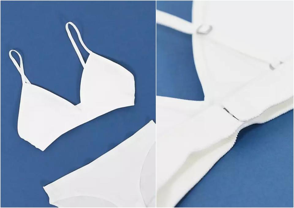 Gilly Hicks ribbed basic bralet in white