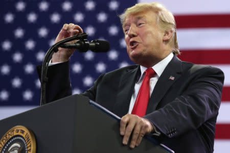 U.S. President Donald Trump holds a rally with supporters in Duluth, Minnesota, U.S. June 20, 2018. REUTERS/Jonathan Ernst