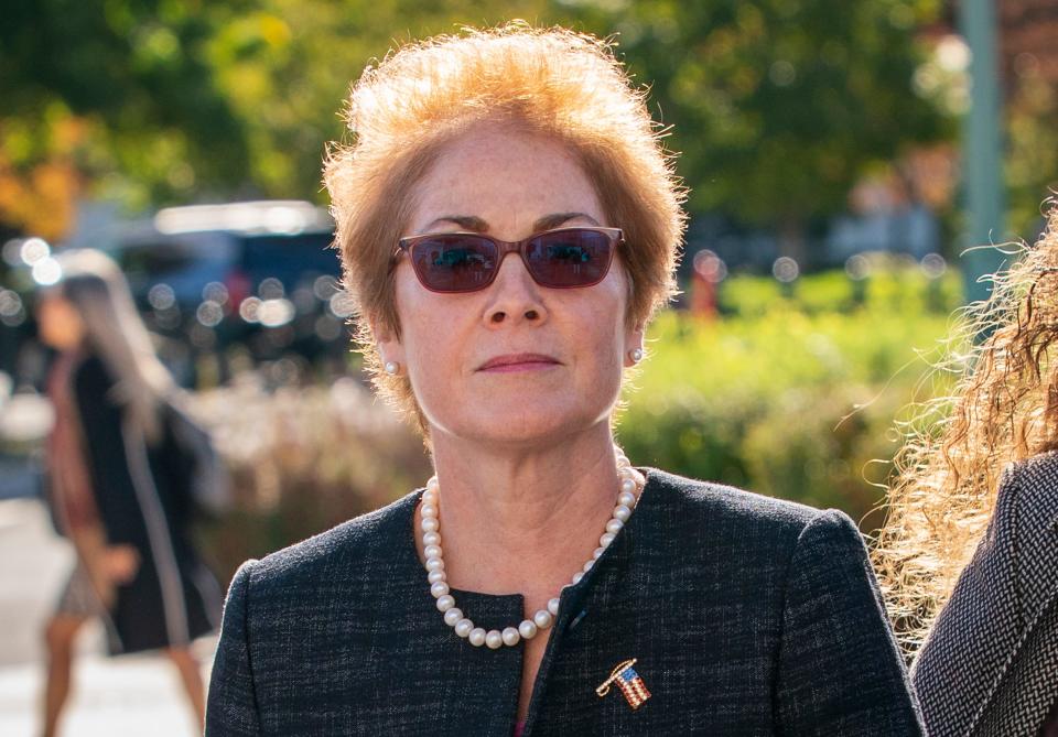 Former U.S. ambassador to Ukraine Marie Yovanovitch, arrives on Capitol Hill, Oct. 11, 2019, in Washington.